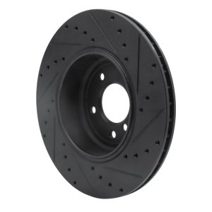 BMW 535I Brake Rotor (1) - Rear Left - R1 Concepts - Drilled & Slotted - Black - `04-`10